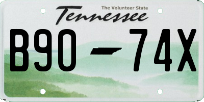 TN license plate B9074X