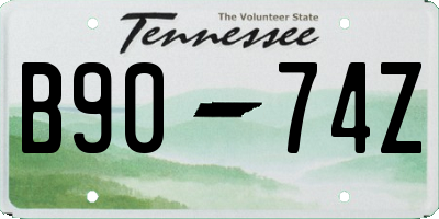TN license plate B9074Z