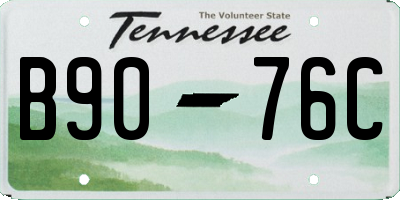 TN license plate B9076C