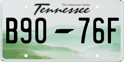 TN license plate B9076F