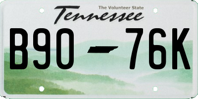 TN license plate B9076K