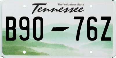 TN license plate B9076Z