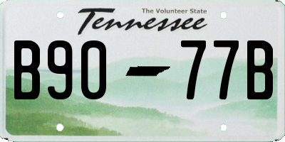 TN license plate B9077B