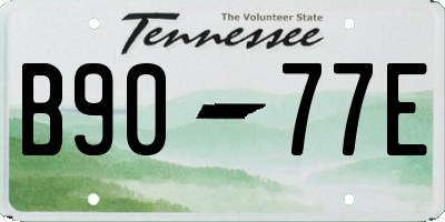 TN license plate B9077E