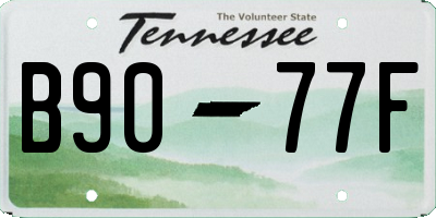 TN license plate B9077F