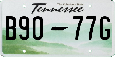 TN license plate B9077G
