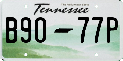 TN license plate B9077P
