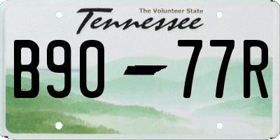 TN license plate B9077R