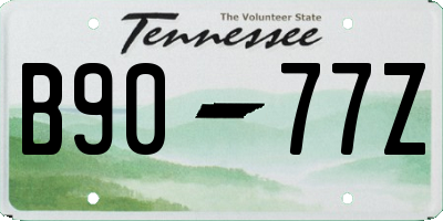 TN license plate B9077Z