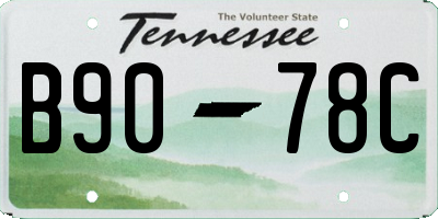 TN license plate B9078C