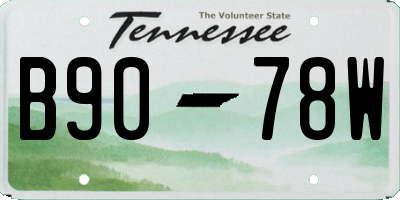 TN license plate B9078W