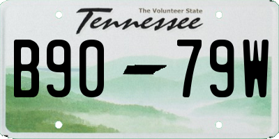 TN license plate B9079W