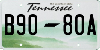 TN license plate B9080A