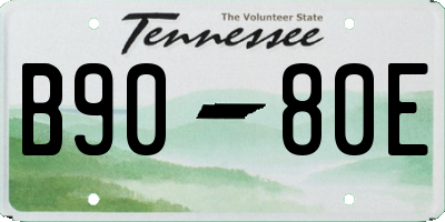 TN license plate B9080E