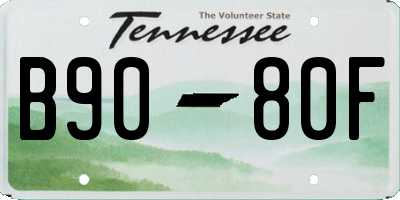 TN license plate B9080F