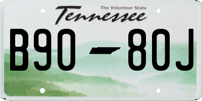 TN license plate B9080J
