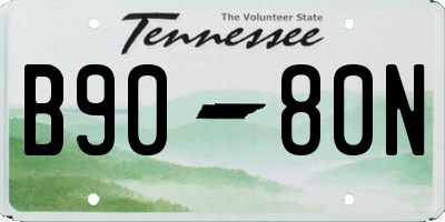 TN license plate B9080N