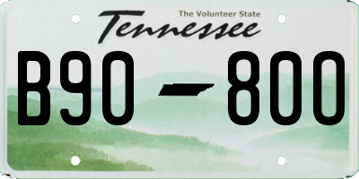 TN license plate B9080O