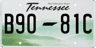 TN license plate B9081C