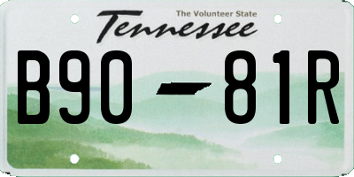 TN license plate B9081R