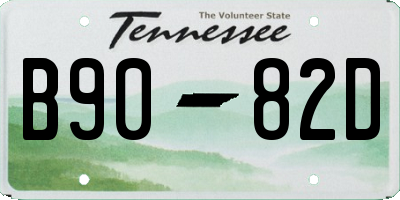TN license plate B9082D