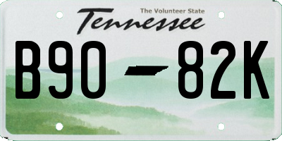 TN license plate B9082K
