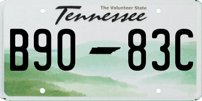 TN license plate B9083C