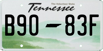 TN license plate B9083F