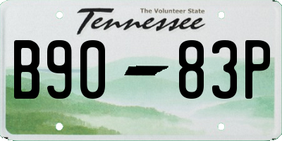 TN license plate B9083P