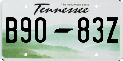 TN license plate B9083Z