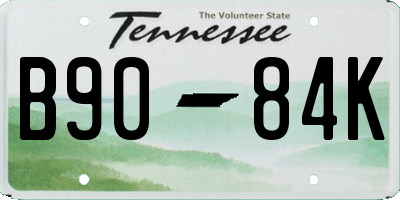 TN license plate B9084K