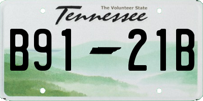 TN license plate B9121B