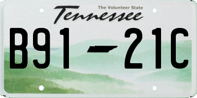 TN license plate B9121C