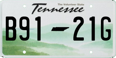 TN license plate B9121G