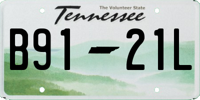 TN license plate B9121L
