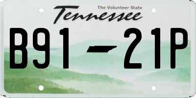 TN license plate B9121P
