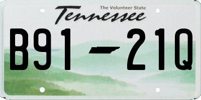 TN license plate B9121Q