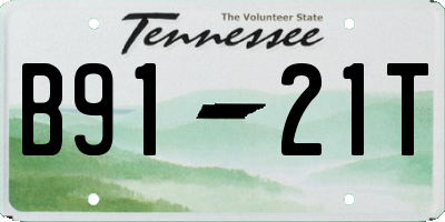 TN license plate B9121T