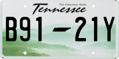 TN license plate B9121Y