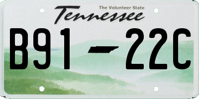 TN license plate B9122C