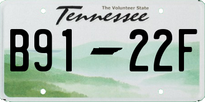 TN license plate B9122F
