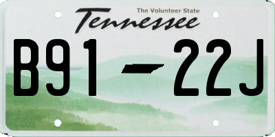 TN license plate B9122J