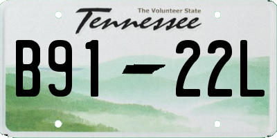 TN license plate B9122L