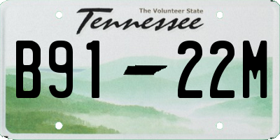 TN license plate B9122M