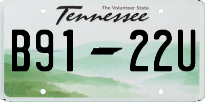 TN license plate B9122U