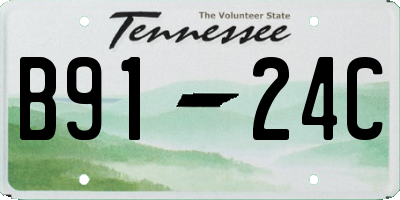 TN license plate B9124C