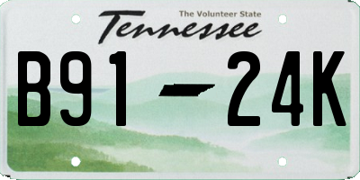 TN license plate B9124K