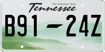 TN license plate B9124Z