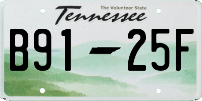 TN license plate B9125F
