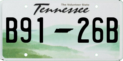 TN license plate B9126B